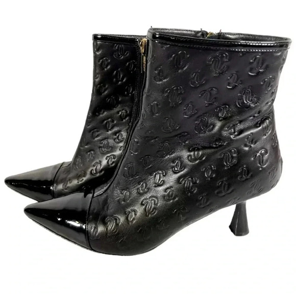 Jimmy Choo Womens Black Leather Italy Pointed Toe Zip Up Ankle Booties Size 40 - Picture 1 of 8